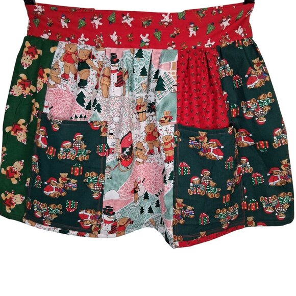 Handmade Other - Handmade Christmas Teddy Bear Apron Patchwork Holiday One Of A Kind Homemade